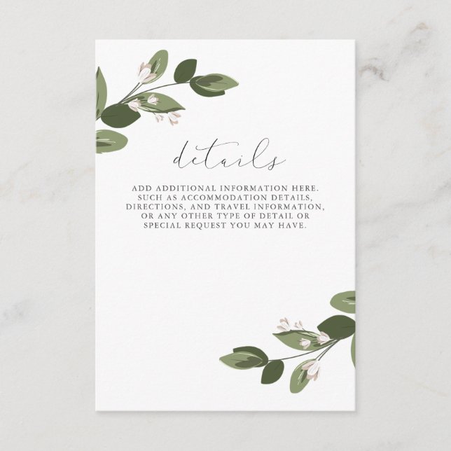 Cartão De Informações Detalhes de Ramalhetes Corados com Fundo Rosa (Frente)