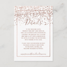 Cartão De Informações Detalhes de tipografia branca com confete em rosa