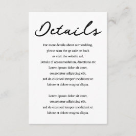 Cartão De Informações Detalhes de Tipografia Simples Escrita à Mão Códig