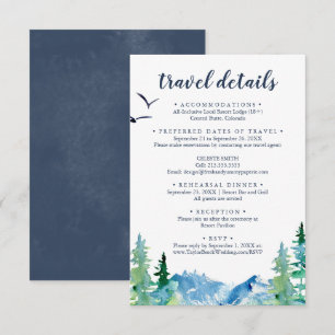 Cartão De Informações Detalhes de Viagem para Casamento no Destino das M