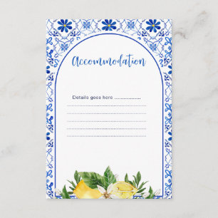 Cartão De Informações Detalhes do Alojamento para Limão Floral Amarelo I