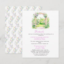 Cartão De Informações Detalhes do Arco de Casamento Floral de primavera