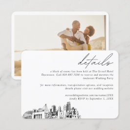 Cartão De Informações Detalhes do Bloco da Sala de Hotel Omaha Wedding