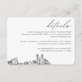 Cartão De Informações Detalhes do Bloco de Quartos do Hotel de Casamento