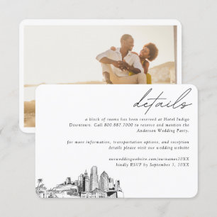 Cartão De Informações Detalhes do Bloco de Quartos do Hotel Miami Weddin