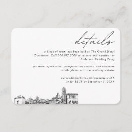 Cartão De Informações Detalhes do Bloco de Quartos do Hotel Pittsburgh