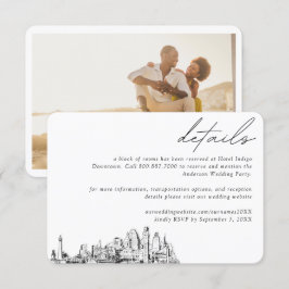 Cartão De Informações Detalhes do Bloco do Hotel Baltimore Wedding