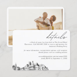 Cartão De Informações Detalhes do Bloco do Hotel Boston Wedding