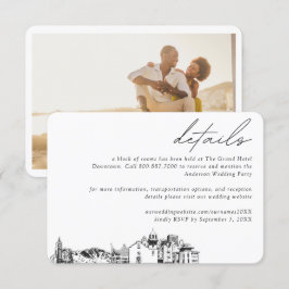 Cartão De Informações Detalhes do Bloco do Hotel El Paso Wedding
