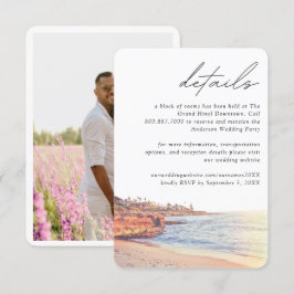 Cartão De Informações Detalhes do Bloco do Hotel La Jolla Wedding