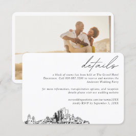 Cartão De Informações Detalhes do Bloco do Hotel Phoenix Wedding