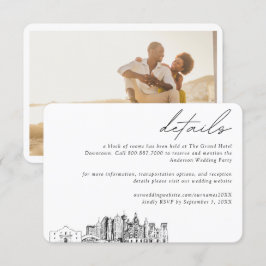 Cartão De Informações Detalhes do Bloco do Hotel San Antonio Wedding