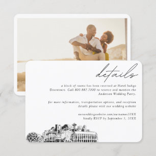 Cartão De Informações Detalhes do Bloco do Hotel Seattle Wedding