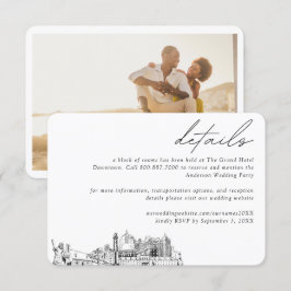 Cartão De Informações Detalhes do Bloco do Hotel Virginia Beach Wedding