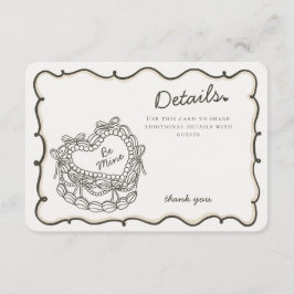 Cartão De Informações Detalhes do Bolo de Coquetes do Coração Retroativo