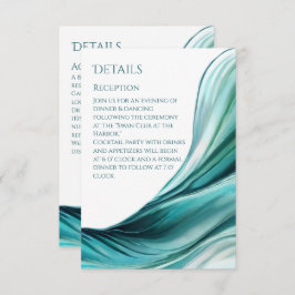 Cartão De Informações Detalhes do casamento - Abstrato moderno Emerald G