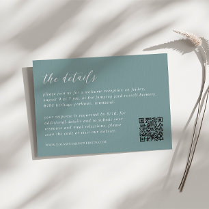 Cartão De Informações Detalhes do Casamento All-in-One da Aqua Costeira