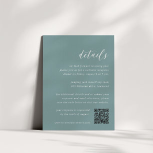 Cartão De Informações Detalhes do Casamento All-in-One da Aqua Costeira