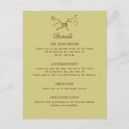 Cartão De Informações Detalhes do Casamento Aves Ilustradas