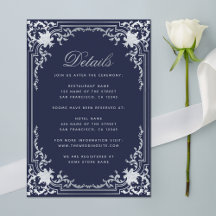 Detalhes do Casamento Azul Marinho Vintage Elegant