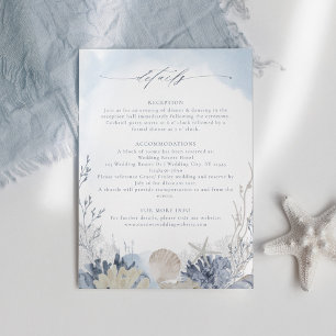 Cartão De Informações Detalhes do Casamento Boho Chic na Praia