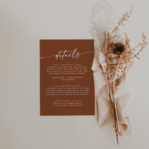 Cartão De Informações Detalhes do Casamento Boho Chic Terracotta