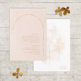 Cartão De Informações Detalhes do Casamento Boho Oasis Blush ID959