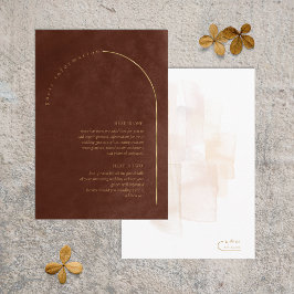 Cartão De Informações Detalhes do Casamento Boho Oasis Umber ID959