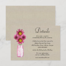 Detalhes do Casamento Burlap Pink Floral Mason Jar