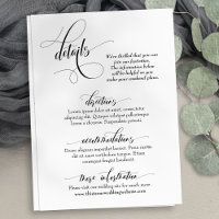 Detalhes do Casamento Caligrafia Simples Design