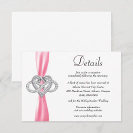 Cartão De Informações Detalhes do Casamento Cardíaco Infinito com Fita R