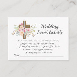 Cartão De Informações Detalhes do Casamento Católico - Flores de Sage Ro