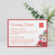 Detalhes do casamento chinês floral em aquarela ro