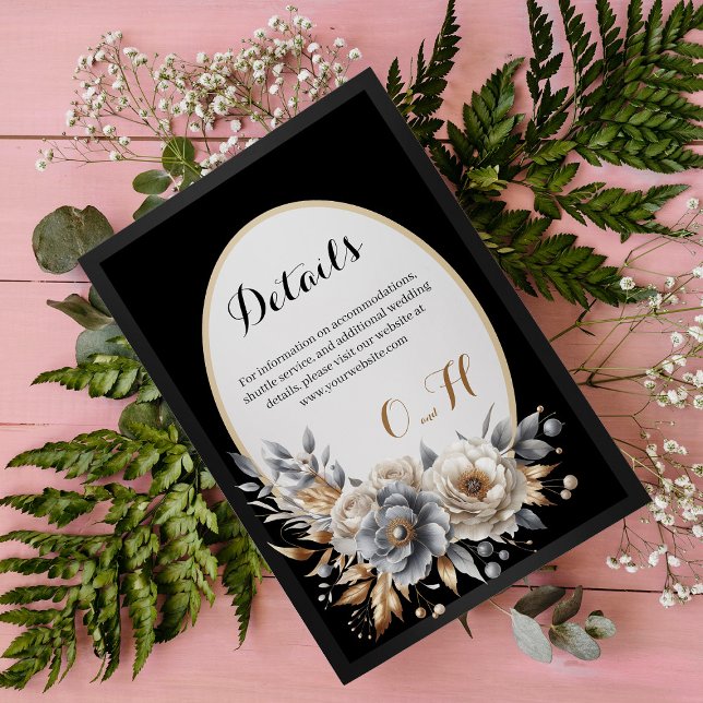 Cartão De Informações Detalhes do Casamento Clássico Clássico de Russo F (Criador carregado)