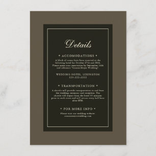 Cartão De Informações Detalhes do Casamento Clássico de Autumn Brown