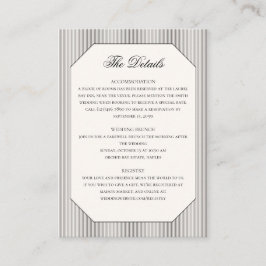 Cartão De Informações Detalhes do Casamento Clássico Elegante