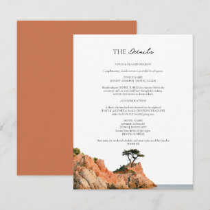 Cartão De Informações Detalhes do Casamento Cliffside Cypress Big Sur Co