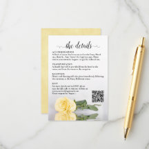 Detalhes do Casamento Código QR Rosa Amarela Mante