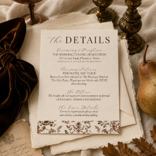 Cartão De Informações Detalhes do Casamento Colheita de Família
