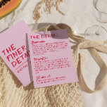 Cartão De Informações Detalhes do Casamento Colorido Colorido de Brilho<br><div class="desc">Detalhes simples e na moda retro colorido das informações do convidado de casamento. Com fundo cor-de-rosa quente e cor-de-rosa esmerilada e vermelho magenta em negrito e com layout de texto escrito à mão. Todas as informações são personalizáveis como site, transporte, alojamento. Pegue junto com outros produtos desta mão clássica feita...</div>