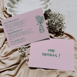 Cartão De Informações Detalhes do Casamento Colorido Colorido Escrito Ro