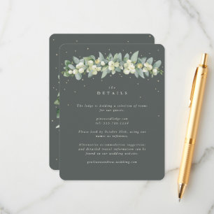 Cartão De Informações Detalhes do Casamento com a Grinalda de Green Snow