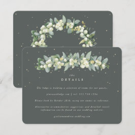 Cartão De Informações Detalhes do Casamento com a Grinalda de Green Snow