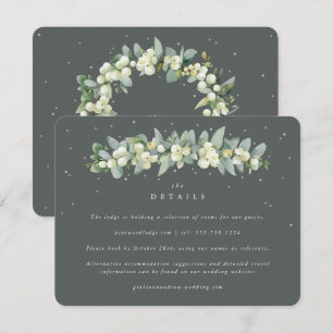 Cartão De Informações Detalhes do Casamento com a Grinalda de Green Snow