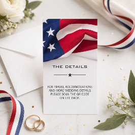 Cartão De Informações Detalhes do Casamento com Bandeira Americana PATRI