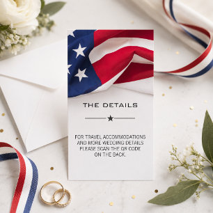 Cartão De Informações Detalhes do Casamento com Bandeira Americana PATRI
