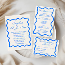 Detalhes do Casamento com Borda Azul Ondulada
