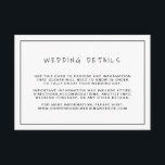 Cartão De Informações Detalhes do Casamento com Borda Preta e Branca Sim<br><div class="desc">Cartão de detalhes do casamento com um design simples com o título "Detalhes do Casamento" em uma fonte manuscrita e uma borda preta fina, sobre um fundo branco. Este design básico e moderno é ótimo para um casal minimalista que está tendo um casamento casual. Use estes cartões para fornecer direções...</div>