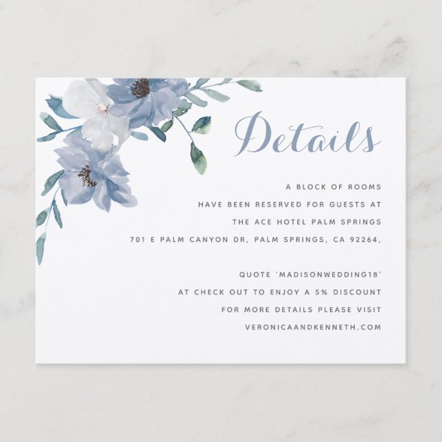 Cartão De Informações Detalhes do Casamento com Brasão Monograma em Aqua (Frente)