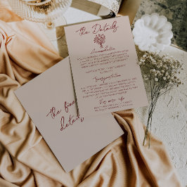 Cartão De Informações Detalhes do Casamento com Buquê Floral Vermelho Es